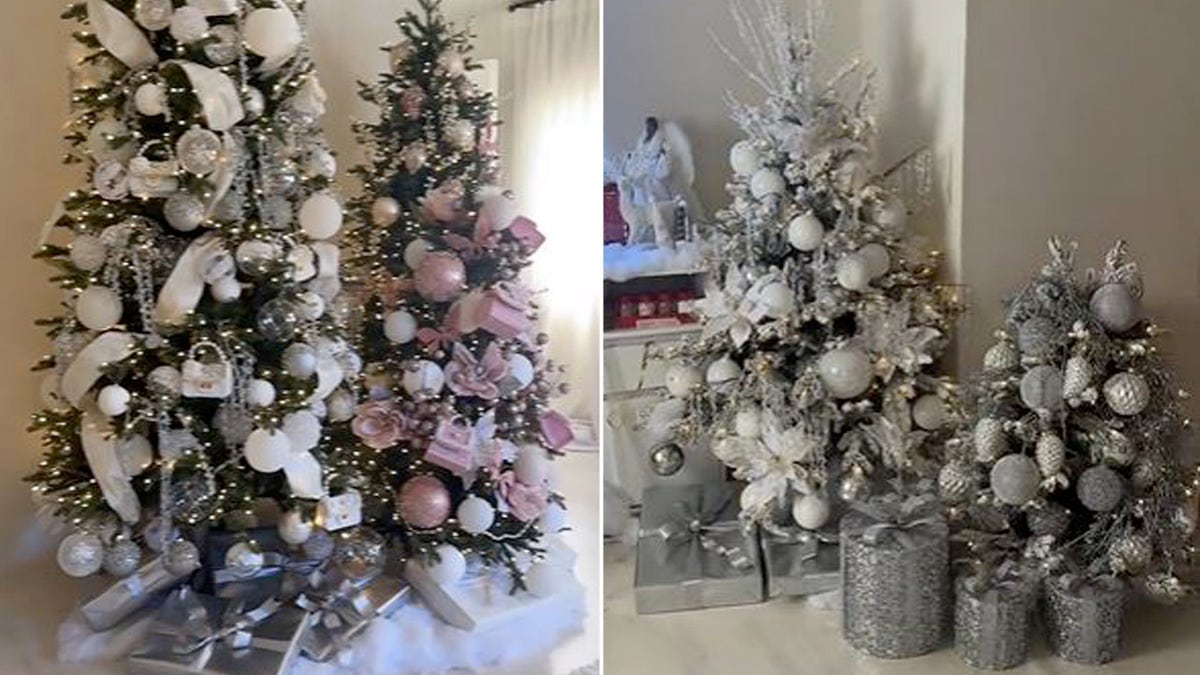 Kim Kardashian shows off miniature Christmas trees in kids bedrooms