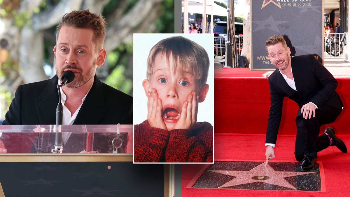 Macaulay Culkin at walk of fame ceremony