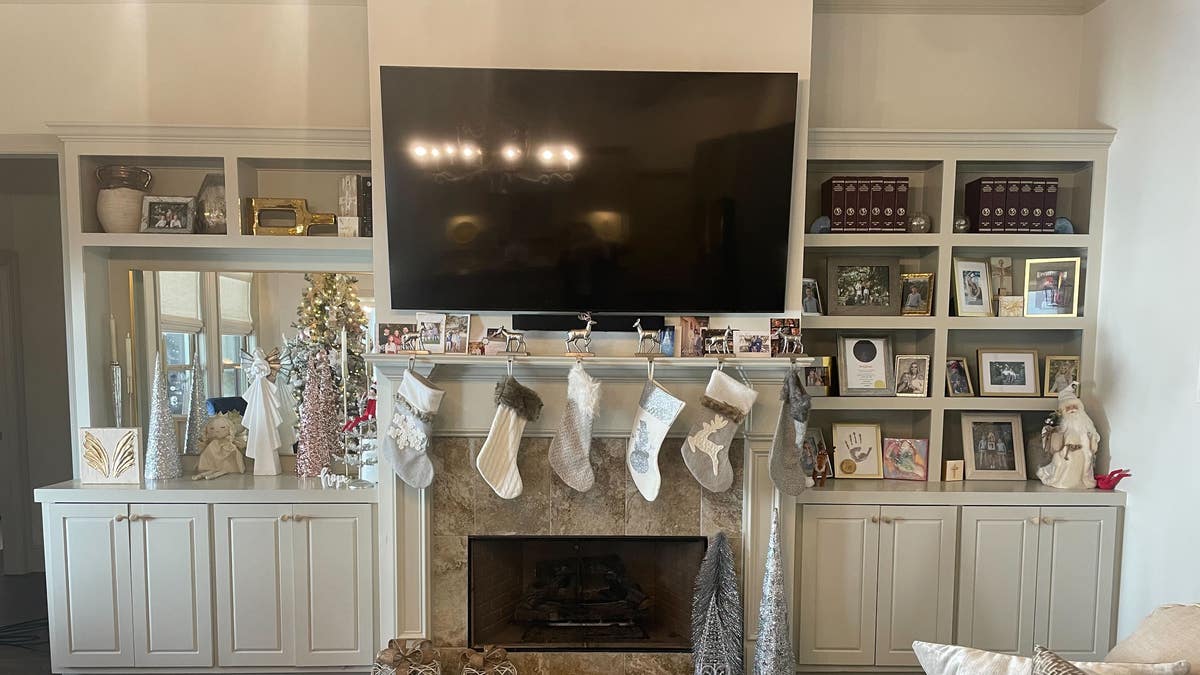 Madi Brooks' stocking is hung up in the middle of her family's stockings and in the middle of her little brothers, mom and stepdad