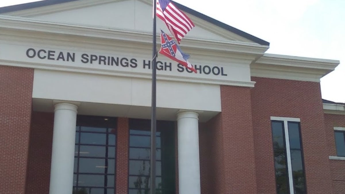 Exterior of Ocean Springs High School in Jackson County, Mississippi 