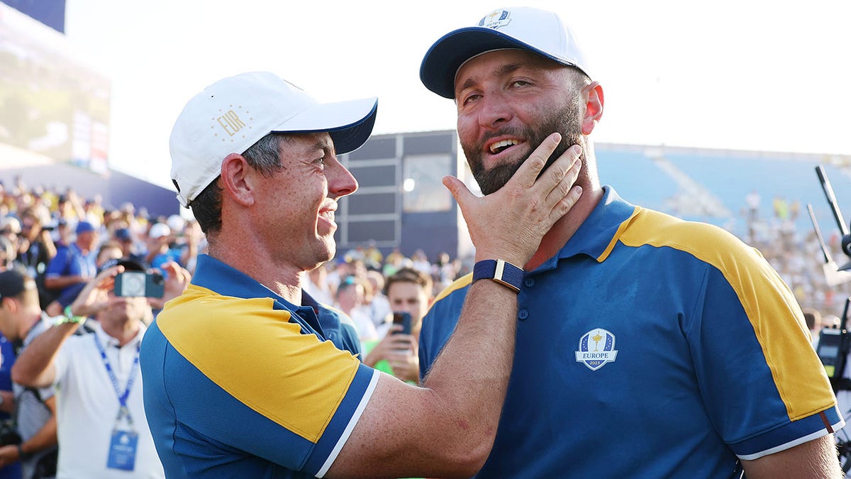 Rory McIlroy and Jon Rahm at Ryder Cup