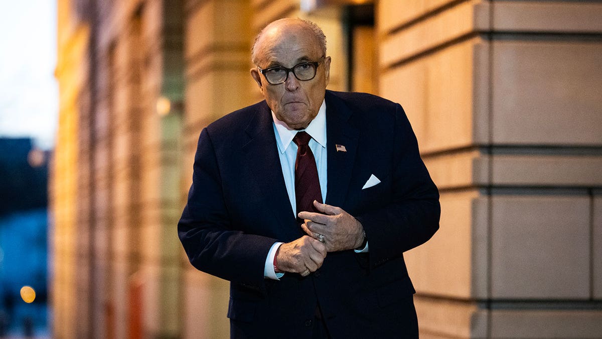 Rudy Giuliani appears in court in Washington DC in a defamation case