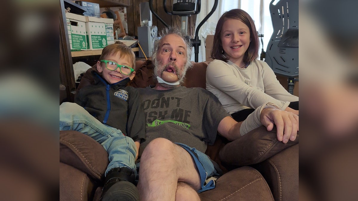 Rudy Noorlander, 61, with his grandkids Abby and Junior