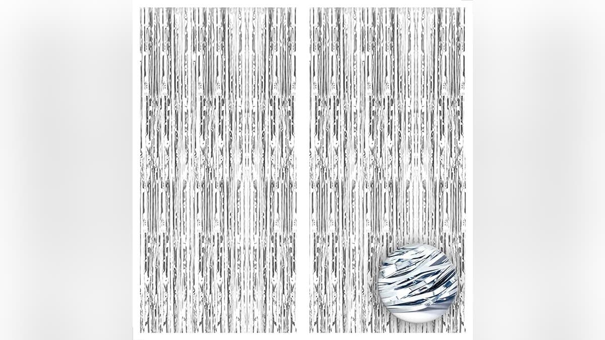 This silver curtain is easy to hang and will add shimmer to your backdrop