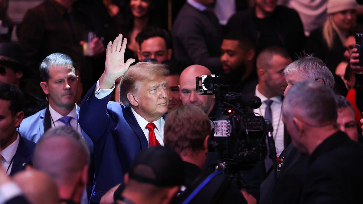 Donald Trump enters T Mobile Arena