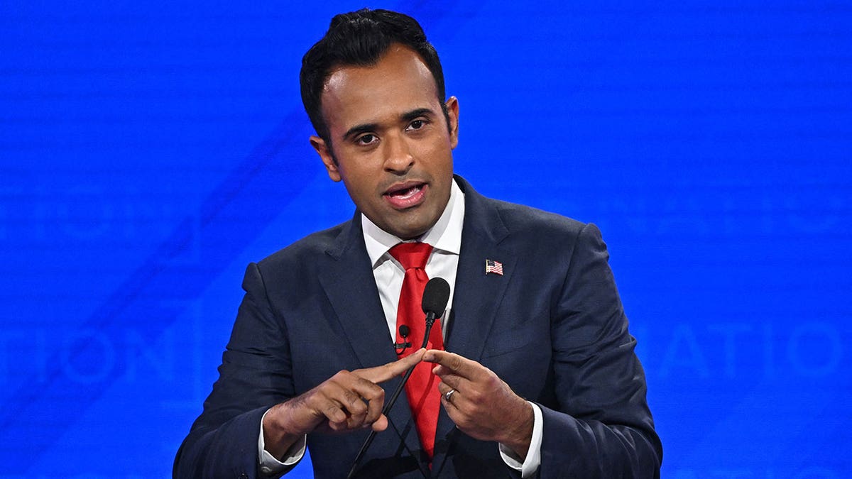 Vivek Ramaswamy at a Republican presidential primary debate