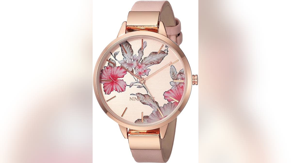 Nine West Women's Floral Dial Strap Watch