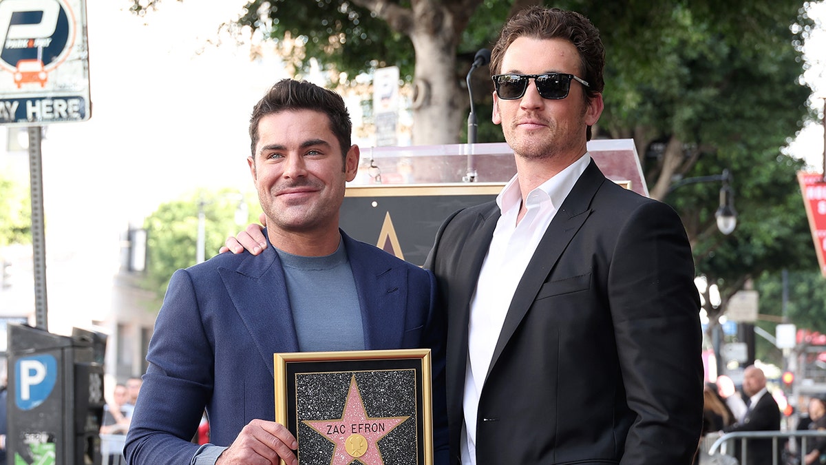 Miles Teller and Zac Efron at walk of fame