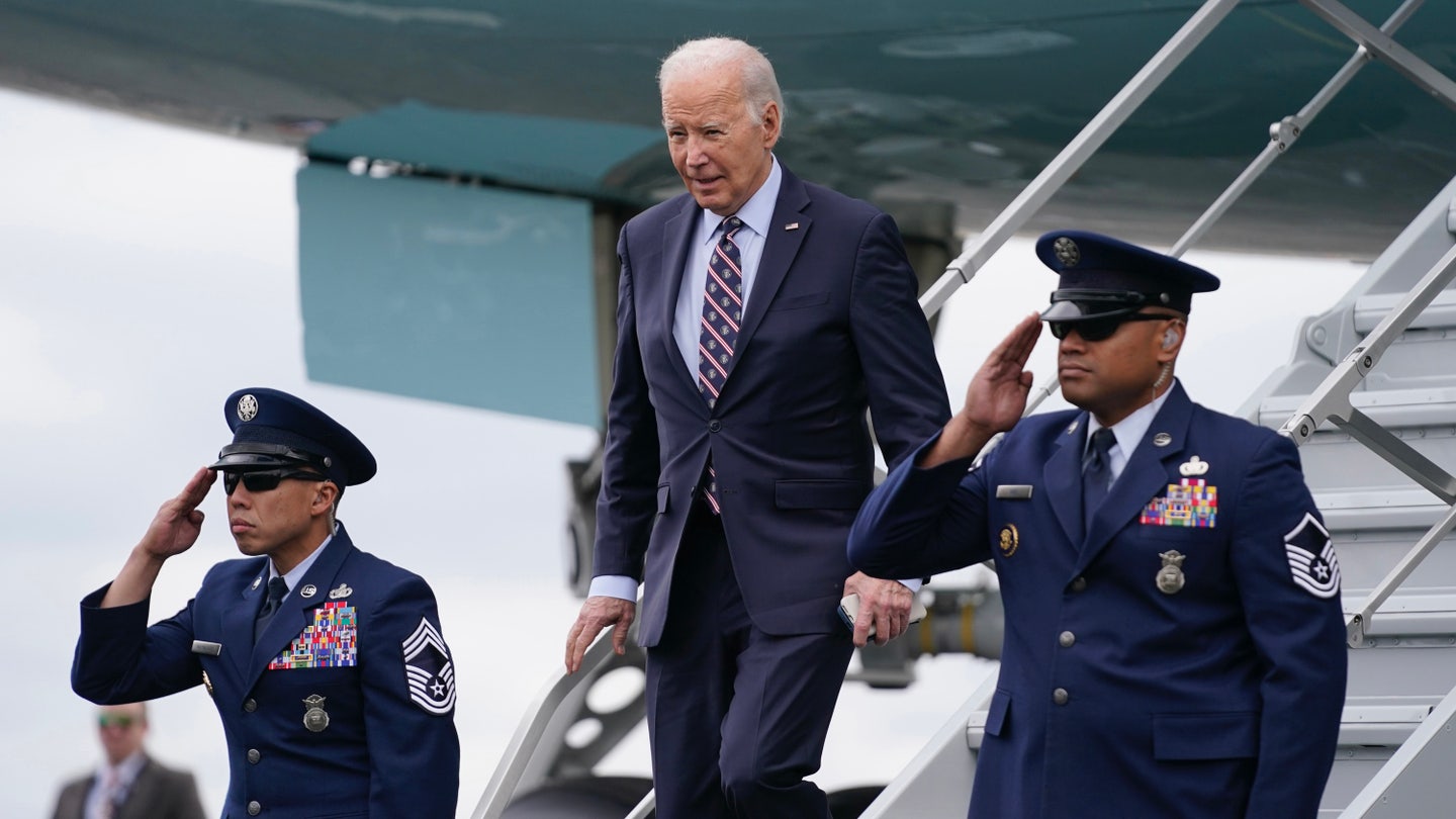 Joe Biden Air Force One Boston Logan Airport Dec. 5 2023