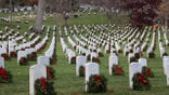 cemetery with wreaths