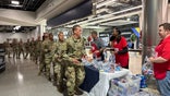 US Army soldiers and the USO