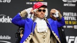 Colby Covington is seen on stage during the UFC 296 press conference at MGM Grand Garden Arena on December 14, 2023 in Las Vegas, Nevada.