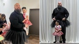 dad wears tutu for daughters dance recital split