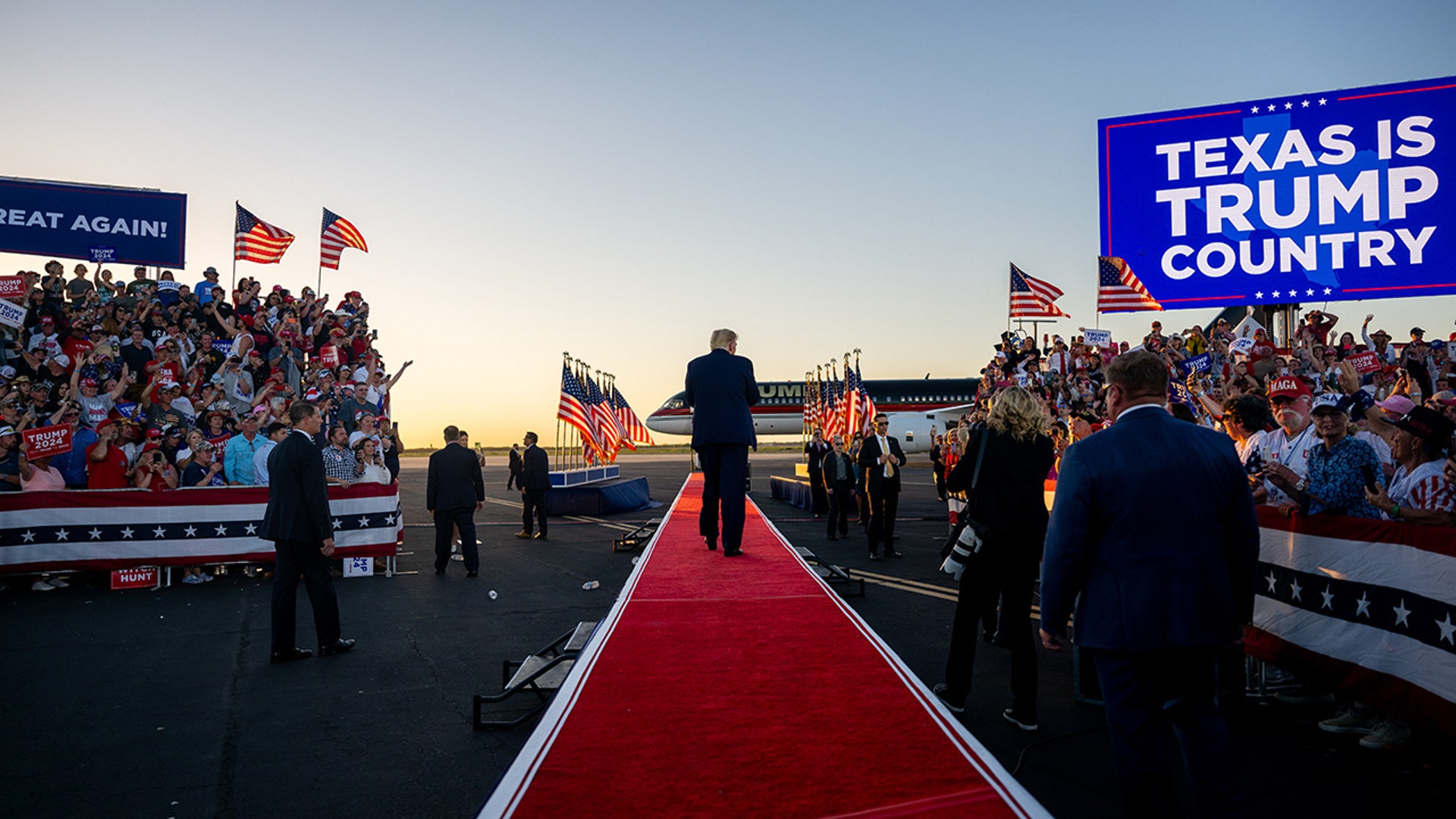 Donald Trump holds a rally in Waco, Texas.