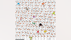 Photo hunt: How fast can you find the panda hidden in the snowmen?