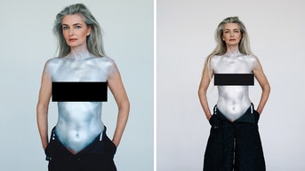 58-year-old Paulina Porizkova wears nothing but body paint, says it makes her 'feel strong'