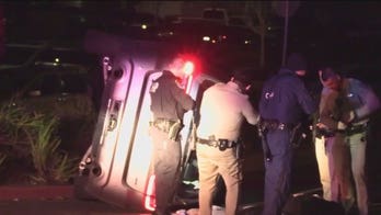 High-speed chase through 3 California counties ends with overturned vehicle, 5 arrests