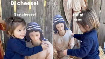 Texas toddler's sweet interaction with Virgin Mary and Baby Jesus nativity goes viral