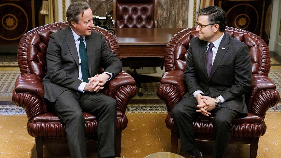David Cameron and Speaker Mike Johnson