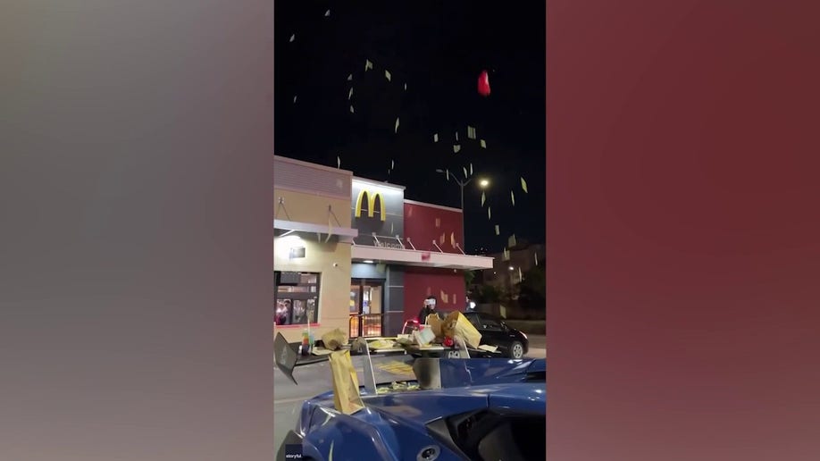 Video shows Lamborghini shooting French fries