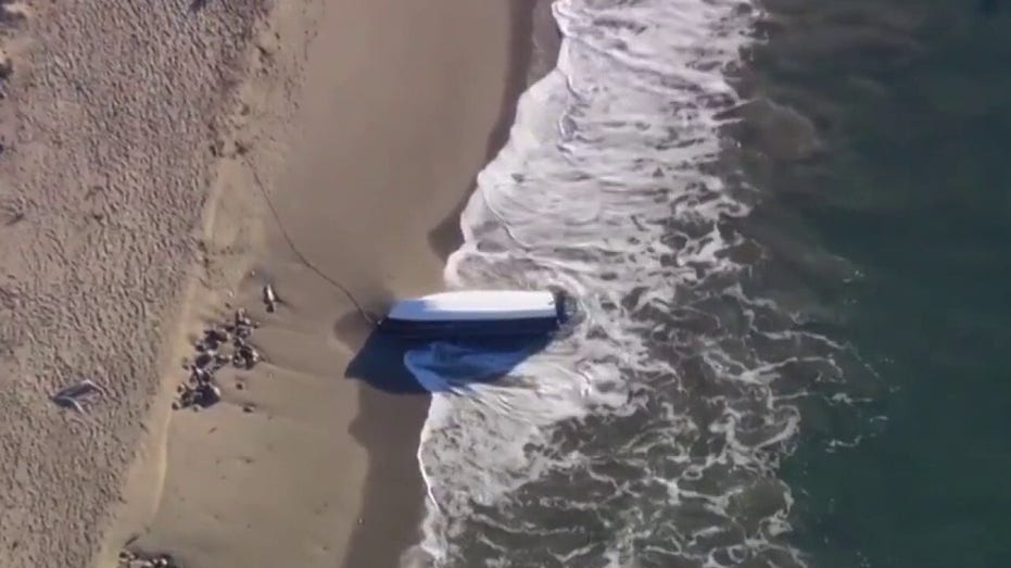 Another panga boat washes up on beach near homes of Hollywood stars