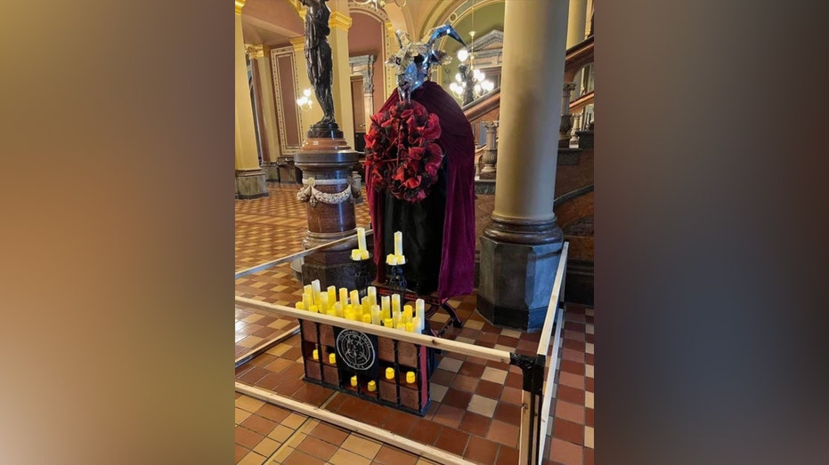 Satanic display inside Iowa State Capitol destroyed, man charged: officials
