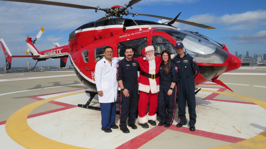 Santa Claus reunites with the medical team who saved his life after a critical cardiac event