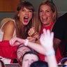Taylor Swift is seen supporting Travis Kelce during a game
