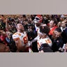 Travis Kelce and Patrick Mahomes celebrate winning the Super Bowl