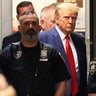 Donald Trump arrives for an arraignment hearing