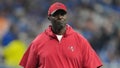 Head coach Todd Bowles of the Tampa Bay Buccaneers leaves the field for halftime during the NFC Divisional Playoff game against the Detroit Lions at Ford Field on January 21, 2024 in Detroit, Michigan