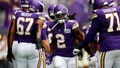 Alexander Mattison #2 of the Minnesota Vikings runs onto the field during player introductions prior to the start of the game against the Tampa Bay Buccaneers at U.S. Bank Stadium on September 10, 2023 in Minneapolis, Minnesota.