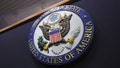 A view of United States Department of State logo in Washington D.C., United States on January 9, 2023.