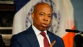 Mayor Eric Adams speaks during in-person media availability at City Hall on Jan. 2, 2024, in Manhattan, New York. Adams has not been accused of wrongdoing in an straw donor investigation by the Manhattan district attorney.