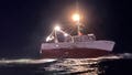 The 55-foot fishing trawler Tara Lynn II is seen after running aground during a coastal storm 300 feet from shore, early on Saturday, Jan. 13, 2024 in Cape Elizabeth, Maine. The four crew members were rescued but the fishing vessel was a loss.