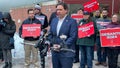 Florida Gov. Ron DeSantis, a Republican presidential candidate, holds a news conference at Saint Anselm College, on Jan. 19, 2024 in Manchester, New Hampshire