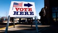 A sign is seen outside a polling place in Minneapolis, Minnesota, on March 3, 2020. Minnesota resident Krystal Gabel recently learned that her name is on the presidential primary ballot for 2024, despite never having consented to run.