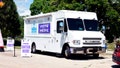 The voting van used by the City of Racine Clerks Office is photographed at the Dr. Martin Luther King Community Center in Racine, Wisconsin, July 26, 2022.