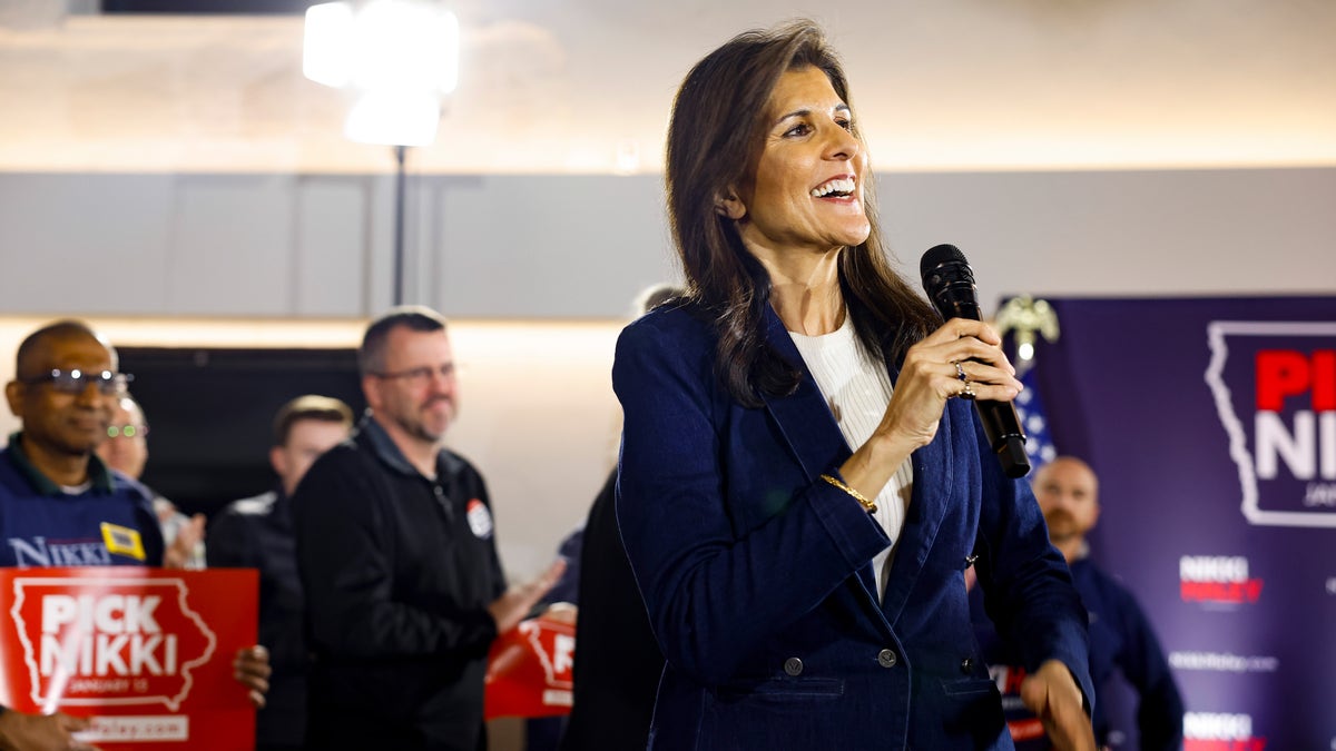 Nikki Haley waves