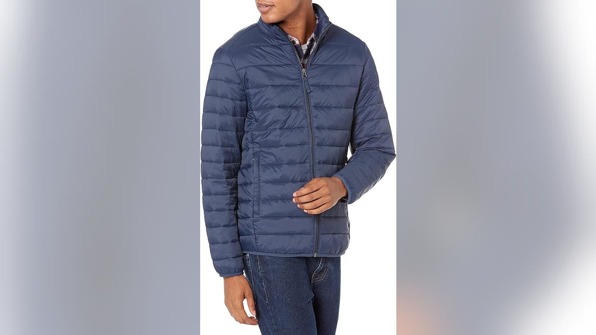 This lightweight jacket protects against the cold winter wind.