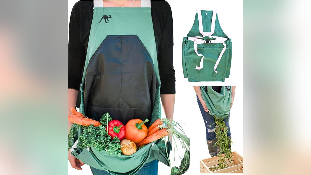 Gather fruits, veggies and herbs easily with your new apron