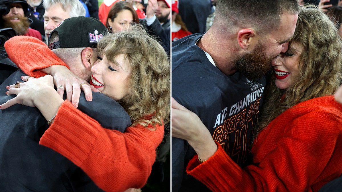 Taylor Swift and Travis Kelce at the Chiefs game