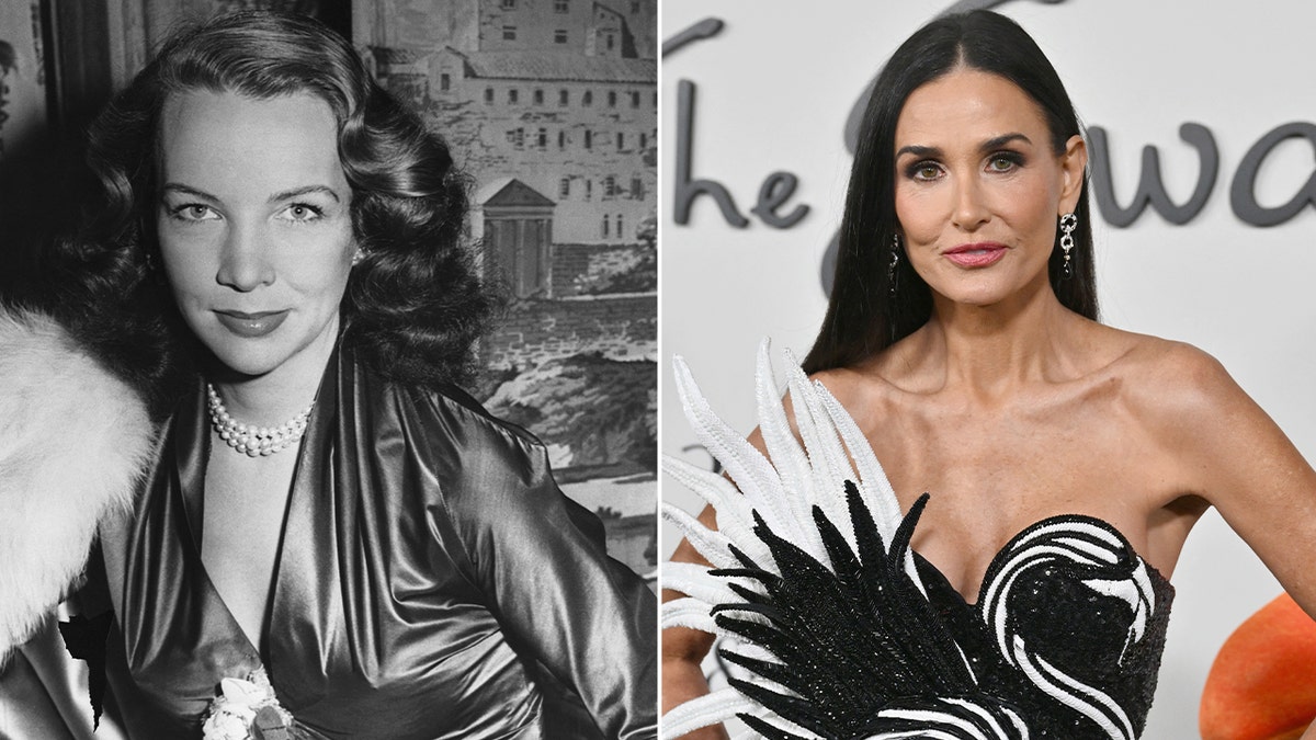 Side by side photos of Ann Woodward and Demi Moore