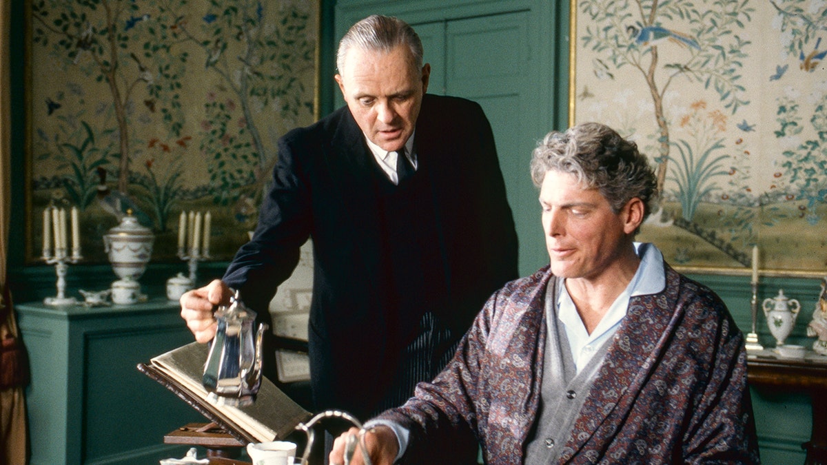 Anthony Hopkins and Christopher Reeve in a scene from Remains of the Day