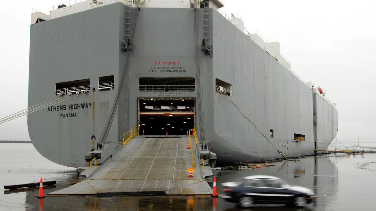 A car is taken off of ship at the Georgia Ports Authority Colonel's Island facility in Brunswick, Georgia, on Tuesday Feb. 2, 2010. The port is quickly becoming a hub for automobile imports and exports. Georgia's Port of Brunswick will receive $15 million through a U.S. Department of Transportation grant funded by the 2021 bipartisan infrastructure law.
