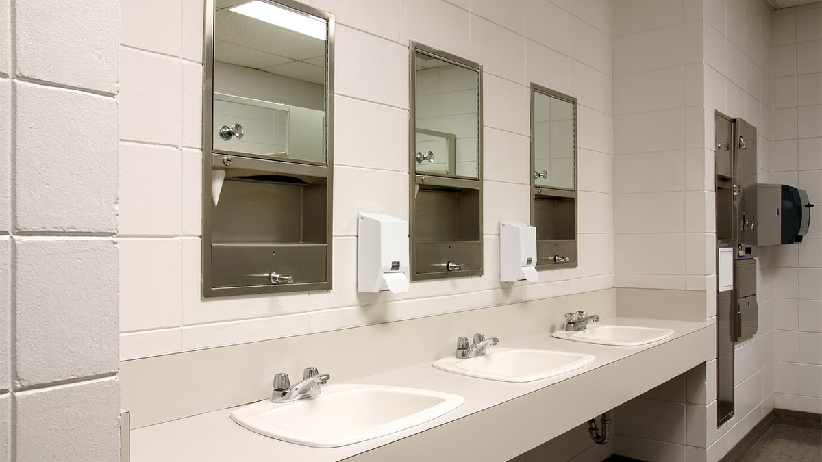 generic school bathroom mirrors