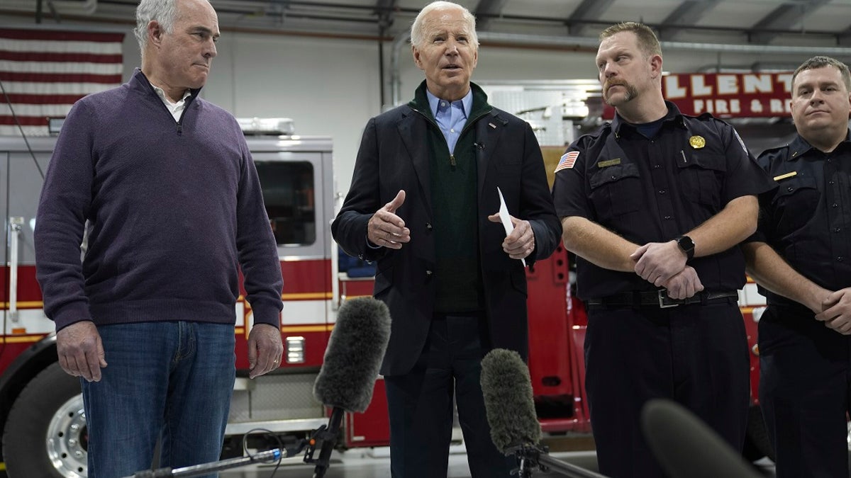 Biden at a fire station