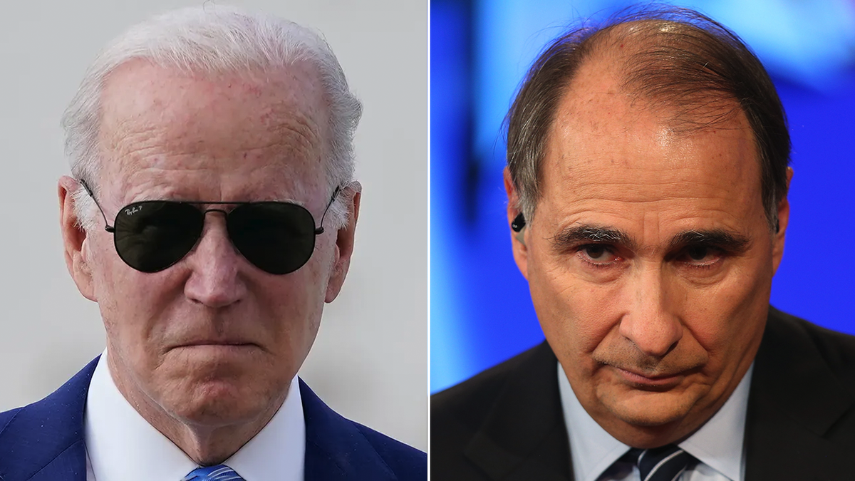 President Joe Biden and political strategist David Axelrod split image