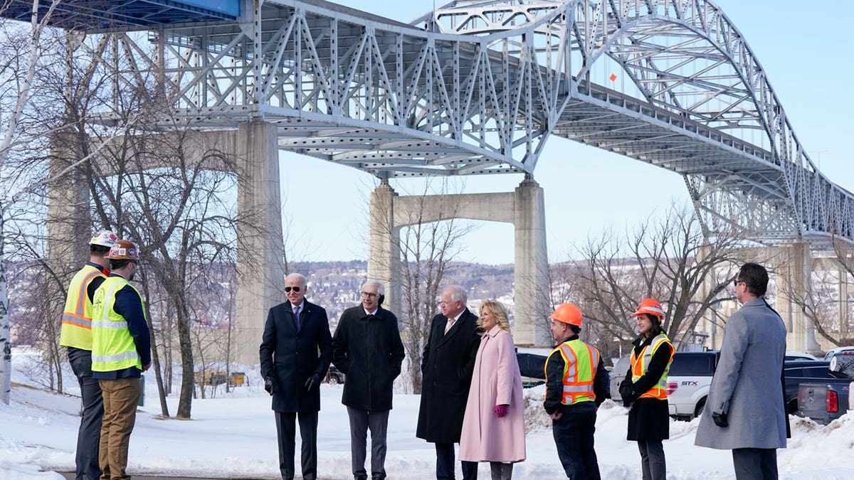 President Biden and the First Lady at the John A. Blatnik Memorial Bridge