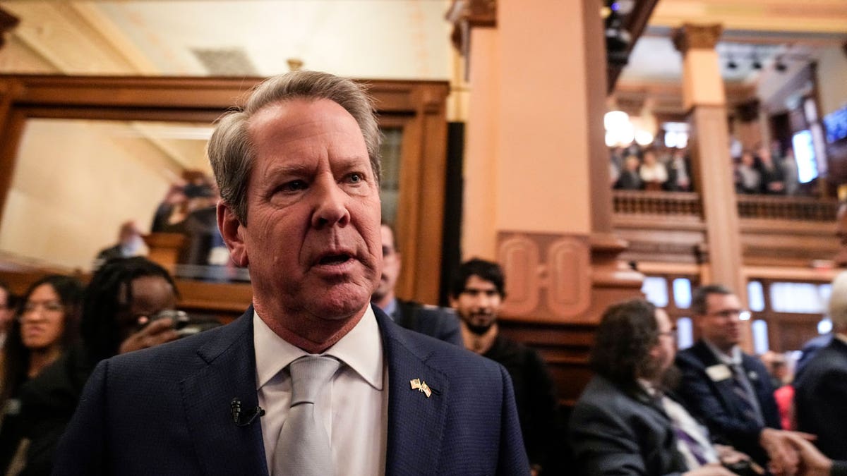 Georgia Governor Brian Kemp after delivering the State of the State speech